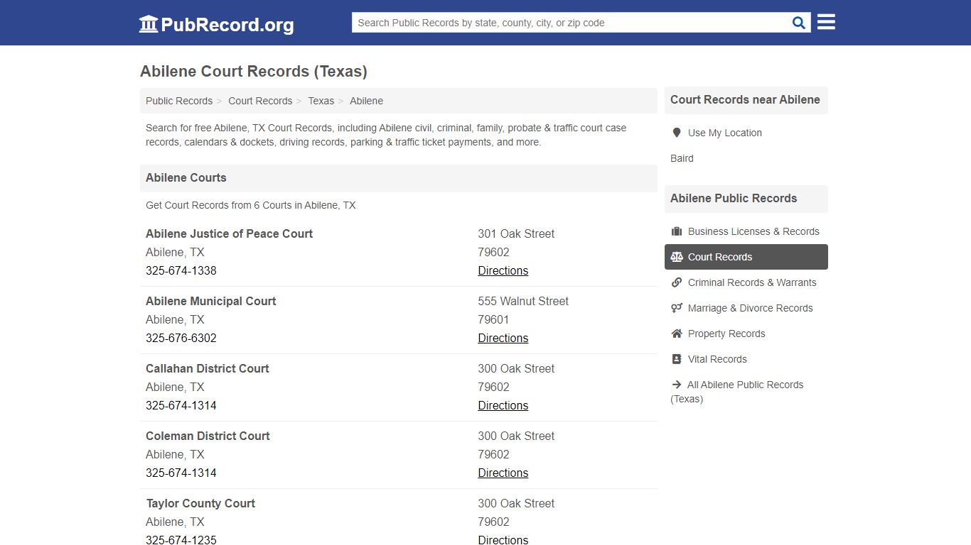 Free Abilene Court Records (Texas Court Records) - pubrecord.org